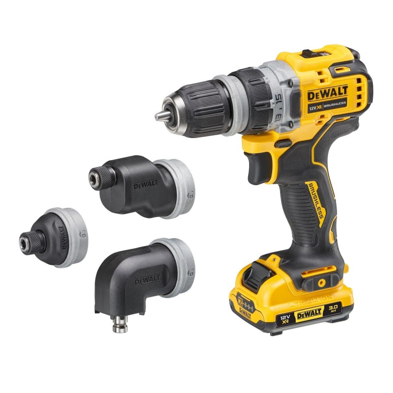 Avvitatore multitesta 12v 2 batterie 3ah 4 mandrini tstak DEWALT DCD703L2T-QW
