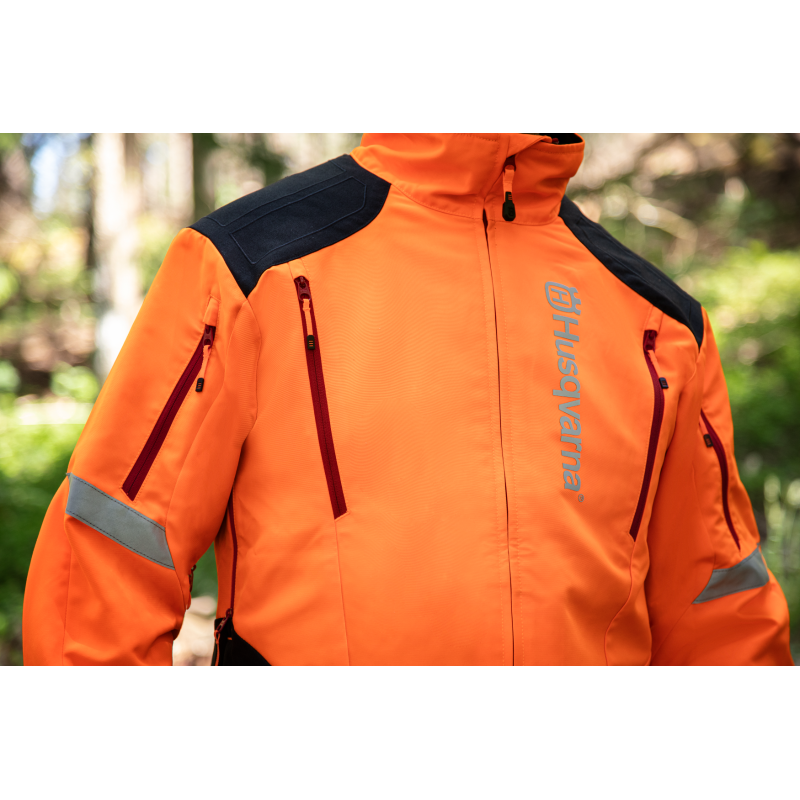 Husqvarna Technical logo catarifrangente giacca lavoro forestale decespugliatore