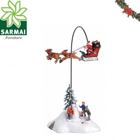 LEMAX Giostra Natalizia Babbo Natale in Movimento Villaggio Innevato Santa Clous
