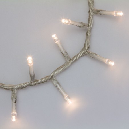 LUCI DI NATALE CATENA DA 1500 LED 5 MM LUCE CALDA PER ESTERNO CAVO TRASPARENTE