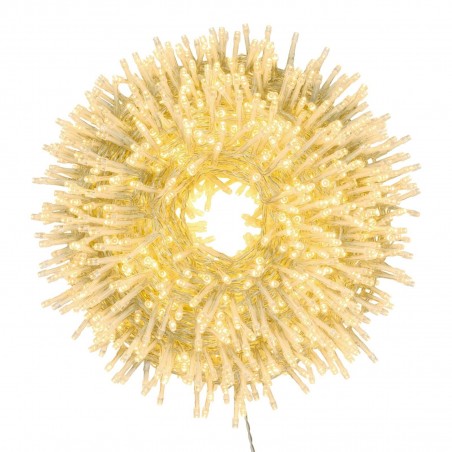 LUCI DI NATALE CATENA DA 1500 LED 5 MM LUCE CALDA PER ESTERNO CAVO TRASPARENTE