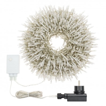 LUCI DI NATALE CATENA DA 1500 LED 5 MM LUCE CALDA PER ESTERNO CAVO TRASPARENTE