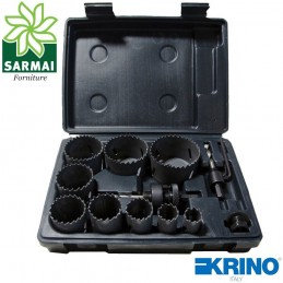 SEGHE A TAZZA BIMETALLICHE E ACCESSORI SET 12 PEZZI  KRINO