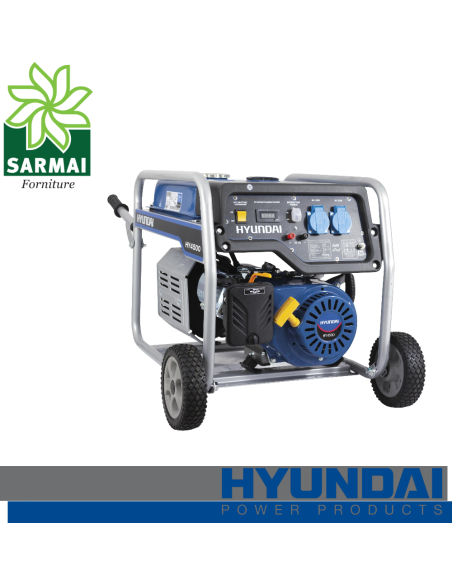 Hyundai HY4500 gruppo elettrogeno Generatore a benzina carrellato 4 Kw 230V