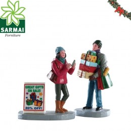 Lemax 82584 statuette shopping natalizio personaggi regali di natale