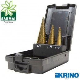 SET 3 PUNTE CONICHE A GRADINO RIVESTITE AL TITANIO KRINO