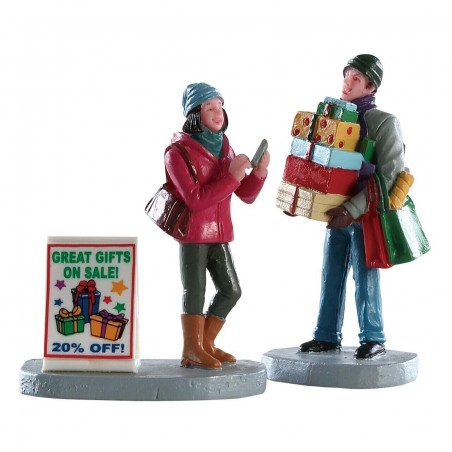 Lemax 82584 statuette shopping natalizio personaggi regali di natale