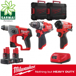 MILWAUKEE M12 FPP3A2-402X kit 12V trapano percussione avvitatore e tassellatore