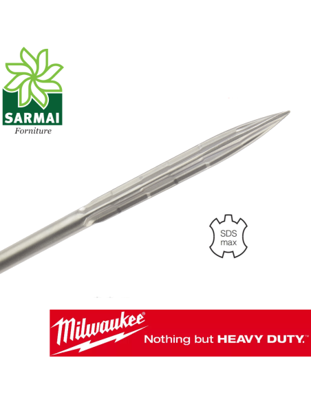 SCALPELLO A PUNTA SDS-MAX SDS MAX AUTOAFFILANTE PROFESSIONALE SLEDGE MILWAUKEE