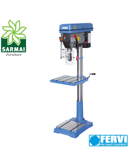 FERVI 0754/230V Trapano a colonna da pavimento con trasmissione a cinghia 230V