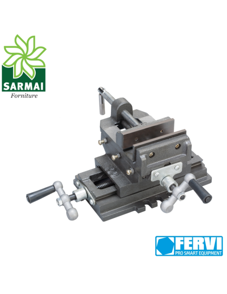FERVI 0188/150 Morsa a croce per trapano a colonna apertura ganasce max 145 mm
