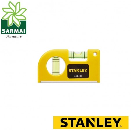 LIVELLA TASCABILE 8,3 CM 2 BOLLE CON BASE MAGNETICA SCANALATA STANLEY 0-42-130