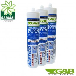 SILICONE ACETICO BIANCO G&B 280 ML SANITARI BAGNO CLIMI FREDDI INTERNO ESTERNO SIL15