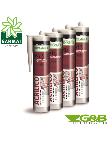 G&B SILICONE ACRILICO GRIGIO VERNICIABILE 310ml LEGNO CARTONGESSO CALCESTRUZZO