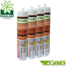 SILICONE NEUTRO EDILIZIA E SERRAMENTI 310 ml COLORE BIANCO DA 3 A 24 PEZZI G&B