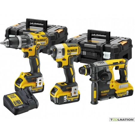 Kit Dewalt 18V 5Ah Trapano Tassellatore Avvitatore batteria brushless DCK368P3T