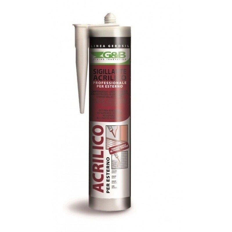 G&B SILICONE ACRILICO GRIGIO VERNICIABILE 310ml LEGNO CARTONGESSO CALCESTRUZZO