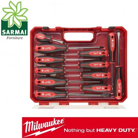 MILWAUKEE Set 12 Giraviti Magnetici in Valigetta Cacciavite stella fisso croce