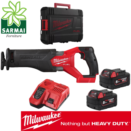MILWAUKEE M18 FSZ-502X sega seghetto dritto 18V batterie 5 Ah kit completo