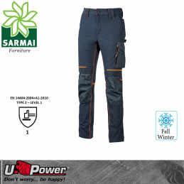 UPower ATOM Deep Blue pantalone da lavoro multi tasca idrorepellente invernale