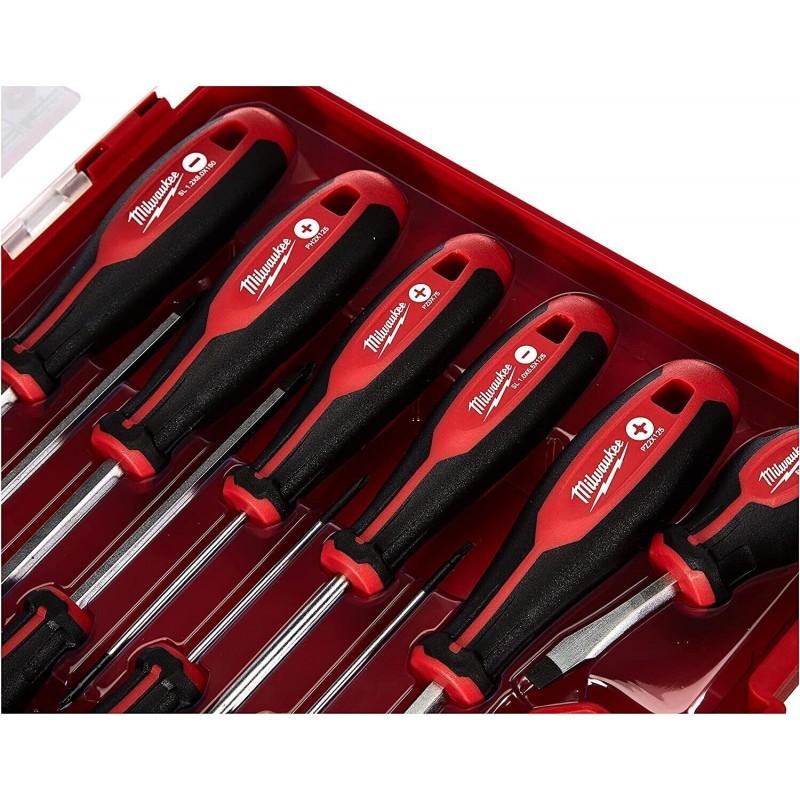 MILWAUKEE Set 12 Giraviti Magnetici in Valigetta Cacciavite stella fisso croce