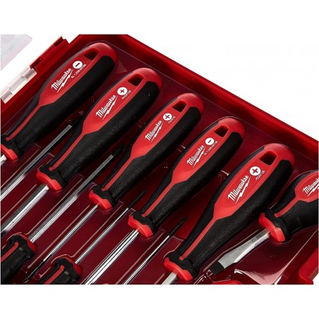MILWAUKEE Set 12 Giraviti Magnetici in Valigetta Cacciavite stella fisso croce
