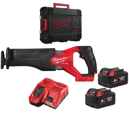 MILWAUKEE M18 FSZ-502X sega seghetto dritto 18V batterie 5 Ah kit completo