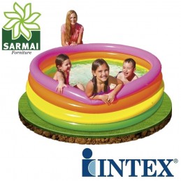 Intex Piscina Arcobaleno 4 anelli gonfiabile per bambini neonati piscina mare