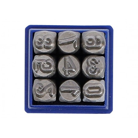 BGS 3038 Set kit punzoni stampini numerici 9 pz numeri da 0 a 9 in ferro 8 mm