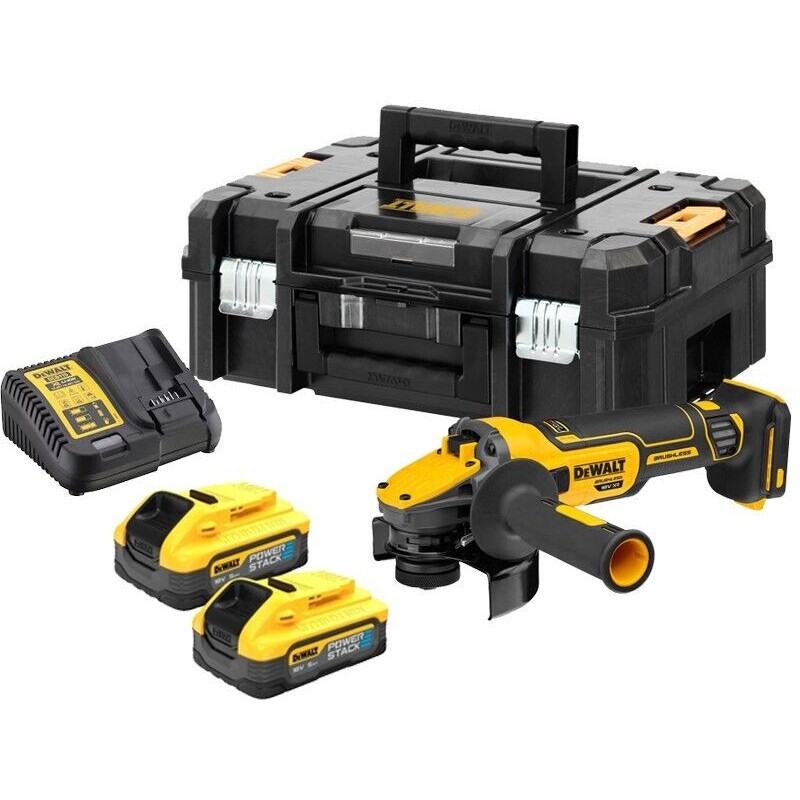 DEWALT DCG409H2T-QW Smerigliatrice 18V 125 mm con 2 batterie 5 ah powerstack