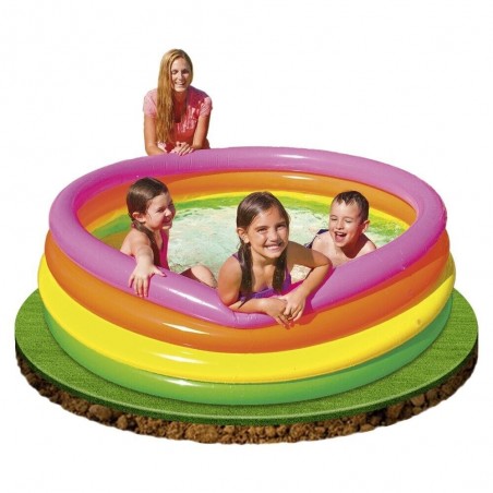 Intex Piscina Arcobaleno 4 anelli gonfiabile per bambini neonati piscina mare