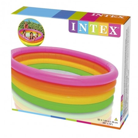 Intex Piscina Arcobaleno 4 anelli gonfiabile per bambini neonati piscina mare