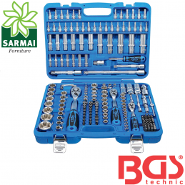 Cassetta Attrezzi Bussole con Cricchetti e inserti  192pz SURFACE DRIVE  BGS2292