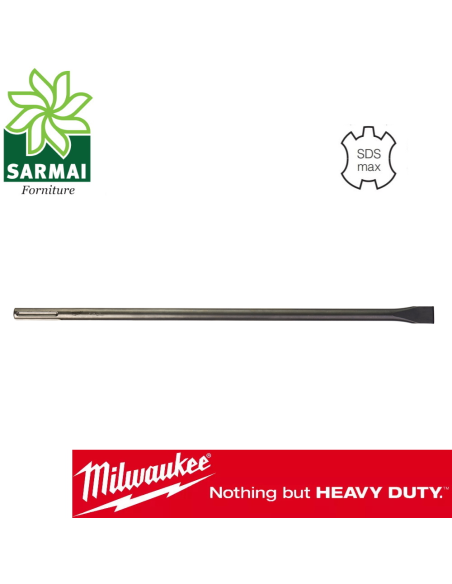 MILWAUKEE 4932343738 SCALPELLO PIATTO SDS-MAX 40 cm AUTOAFFILANTE PROFESSIONALE