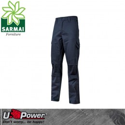 Pantaloni da Lavoro Multitasche Mod. Guapo 100%  Cotone U POWER  Weatlake Blue