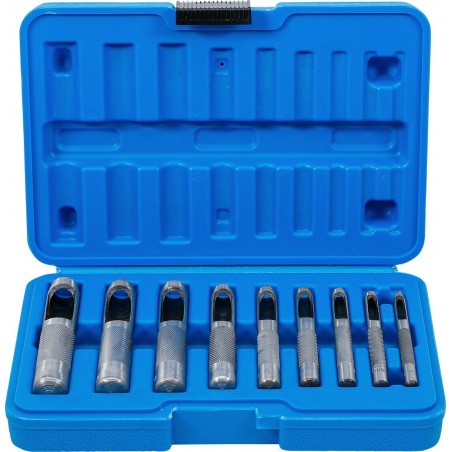 Set 9 fustelle 3 a 12mm punzoni per cuoio pelle in custodia BGS 565 Fermec