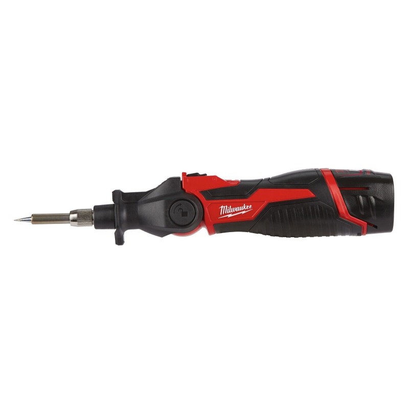 MILWAUKEE M12SI-201C SALDATORE COMPATTO CON TESTA ORIENTABILE 2 AH 400 GRADI