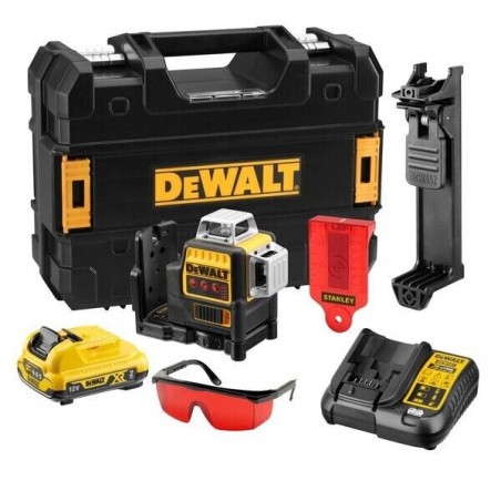 DEWALT DCE089D1R-QW Livella laser 3 linee 360° raggio rosso 10,8v 2ah 50mt