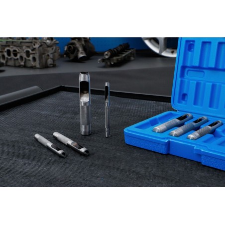 Set 9 fustelle 3 a 12mm punzoni per cuoio pelle in custodia BGS 565 Fermec