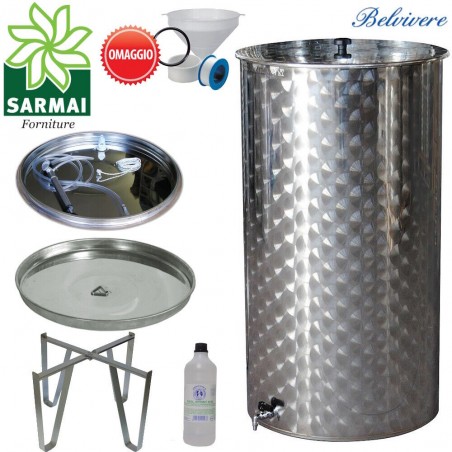 BOTTE PER VINO OLIO CONTENITORE PER ALIMENTI IN ACCIAIO INOX 18/10 BELVIVERE