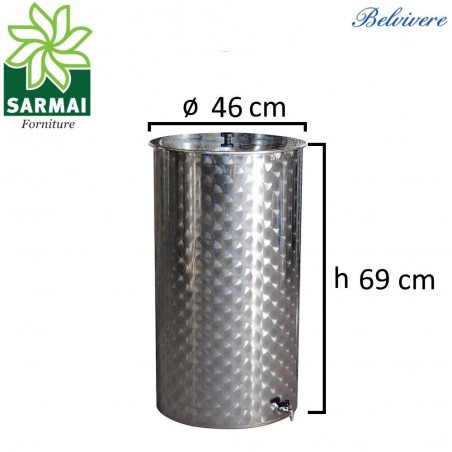 BOTTE PER VINO OLIO CONTENITORE PER ALIMENTI IN ACCIAIO INOX 18/10 BELVIVERE