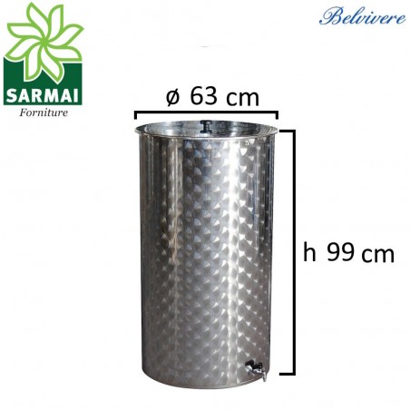 BOTTE PER VINO OLIO CONTENITORE PER ALIMENTI IN ACCIAIO INOX 18/10 BELVIVERE