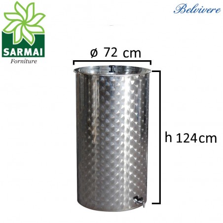 BOTTE PER VINO OLIO CONTENITORE PER ALIMENTI IN ACCIAIO INOX 18/10 BELVIVERE