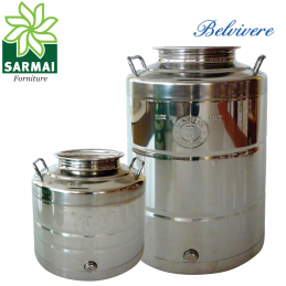Fusto contenitore bidone con tappo per alimenti In acciaio inox 18/10 (AISI 304)