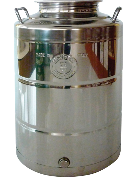 Fusto contenitore bidone con tappo per alimenti In acciaio inox 18/10 (AISI 304)