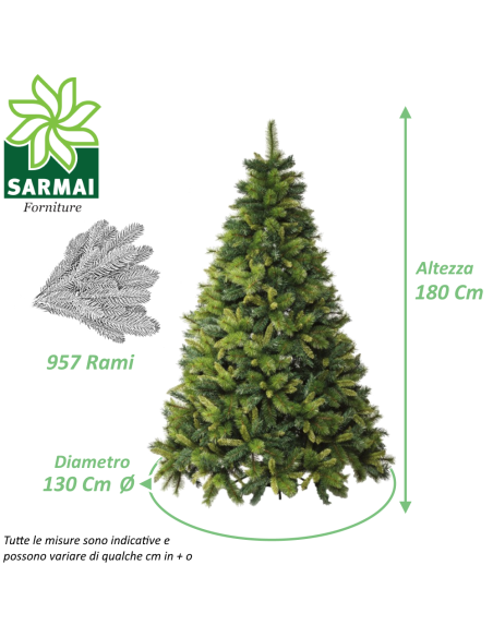 Albero di Natale ARTIFICIALE MARLON verde voluminoso super folto realistico BUD