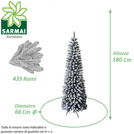BUD Albero di Natale ARTIFICIALE CLEVELAND Innevato Fioccatura Lieve in PVC