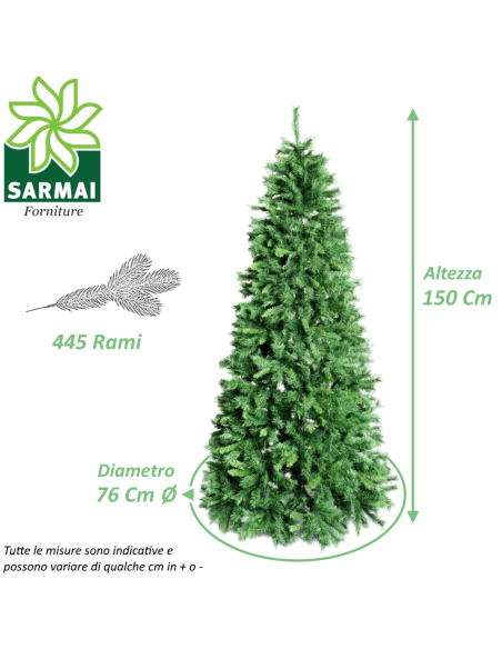 Albero di Natale ARTIFICIALE REALISTICO CLINT folto PVC verde bicolore BUD