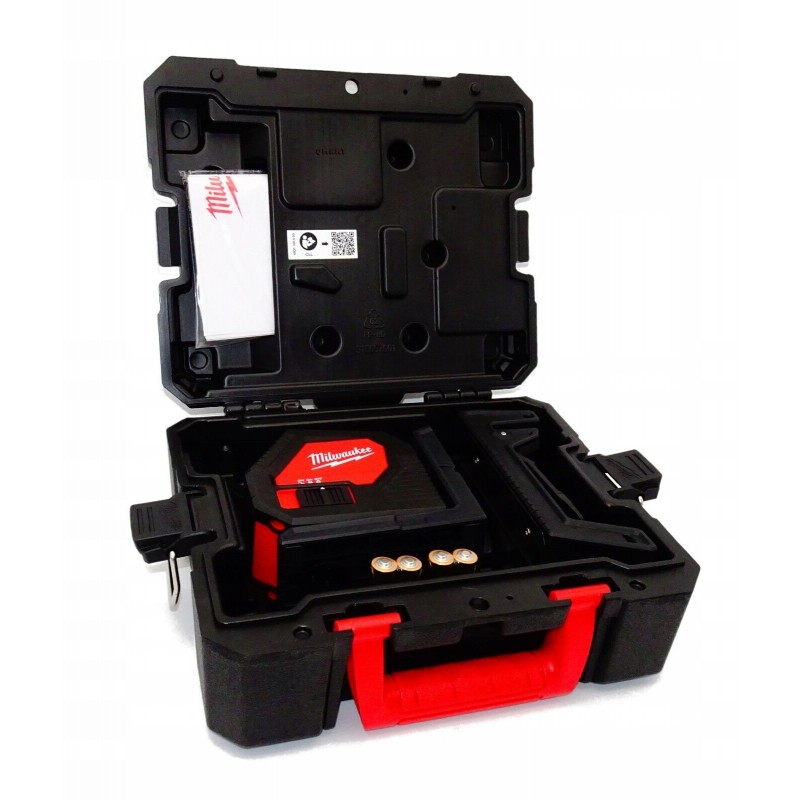 Milwaukee CLL-C Livella Laser verde 2 linee a batteria con valigetta e clip aggancio
