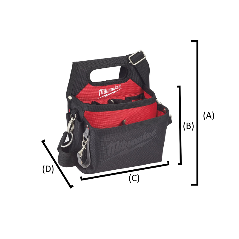 BORSA PORTAUTENSILI APERTA PORTA ATTREZZI TRACOLLA ELETTRICISTA MILWAUKEE